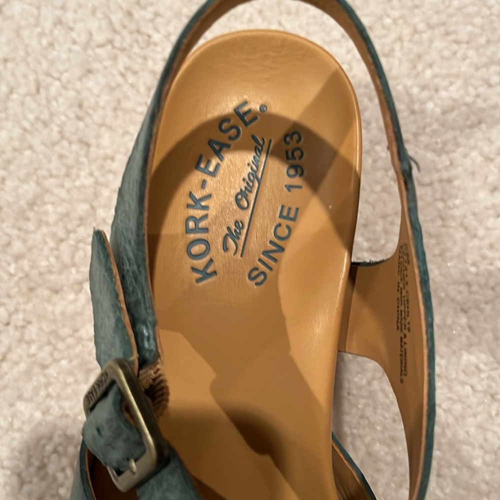 Kork-Ease Teal and Mustard Sandals - Picture 2 of 4